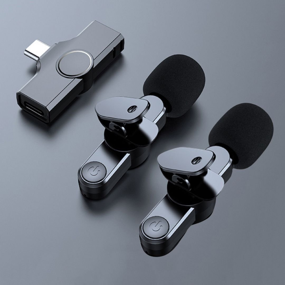 Wireless Mini Microphone for Smartphone – Lavalier Mic with Noise Reduction & 10h Battery