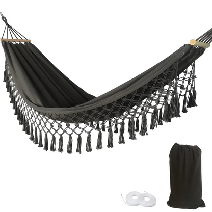 Velri Premium Hammock with Wooden Spreader Bars – Indoor & Outdoor Comfort