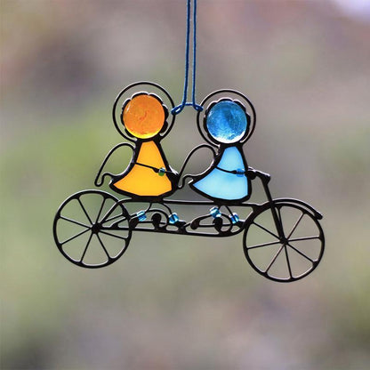 Stained Glass Sun Catcher – Hand-Painted Hanging Angel Window Ornament