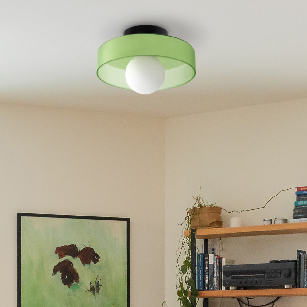 Modern Round Glass Ceiling Light – Elegant Flush Mount Fixture for Kitchen & Living Spaces