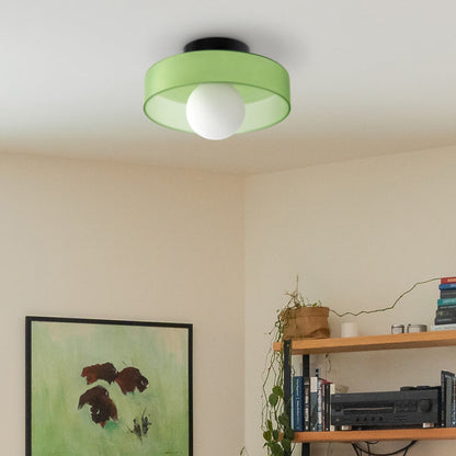 Modern Round Glass Ceiling Light – Elegant Flush Mount Fixture for Kitchen & Living Spaces