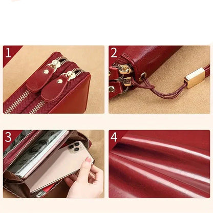 Naya RFID Leather Travel Wallet – Phone Pouch Clutch with Passport & Card Holder