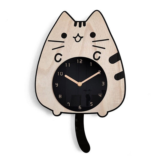 Cat Lover - Swinging Wall Clock with Cat Motif