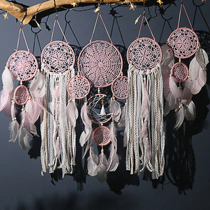 Luna Boho Dreamcatcher Wall Decor Set – 5-Piece Handmade Macramé Moon Design