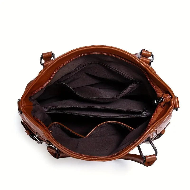 Sophie Vintage-Style PU Leather Crossbody Handbag – Elegant Classic Shoulder Bag for Women