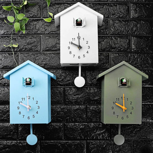 Modern Cuckoo Wall Clock – Elegant Minimalist Design with Hourly Cuckoo Sound