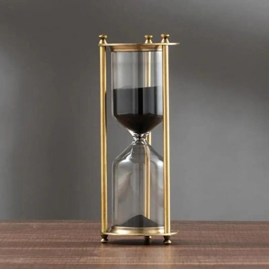 Aurelian Home | Vintage Brass Hourglass – Timeless Sand Timer & Decorative Accent