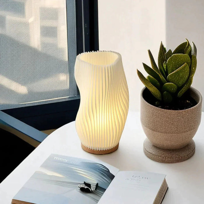 Wavecrest Table Lamp – Soft Glow Designer Lamp with Dimmable Warm & Natural White Light