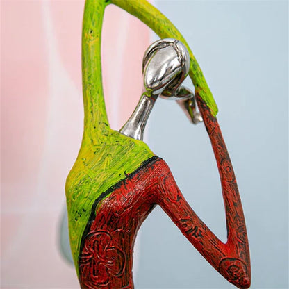 Modern Abstract Woman Sculptures – Handcrafted Colourful Resin Art for Home Decor