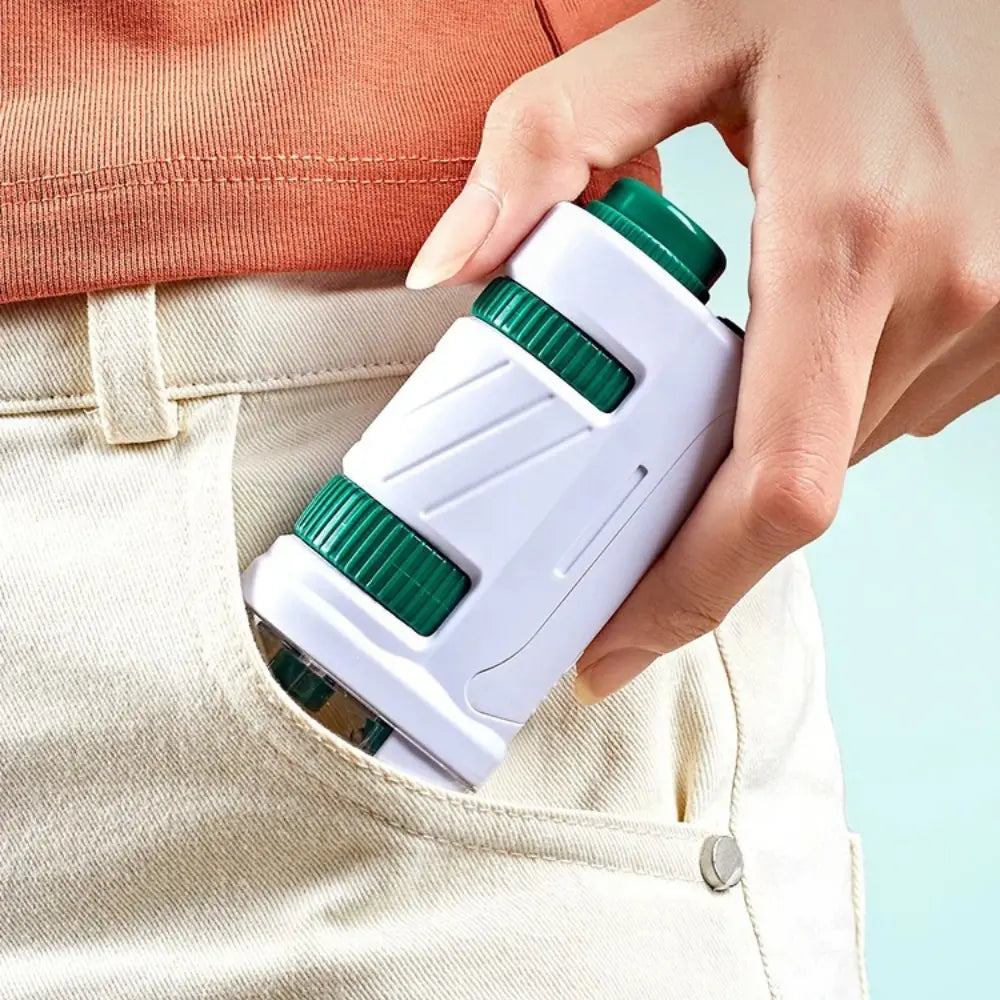 60–180x Zoom Pocket Microscope for Kids – LED Portable Science Discovery Kit