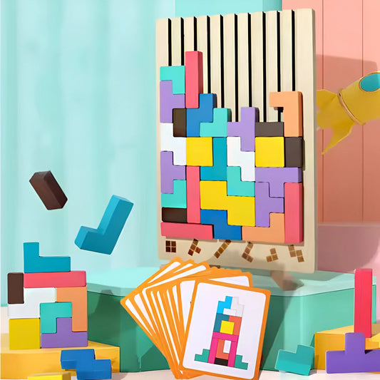 Montessori Wooden Tetris – Learning & Fun Educational Toy