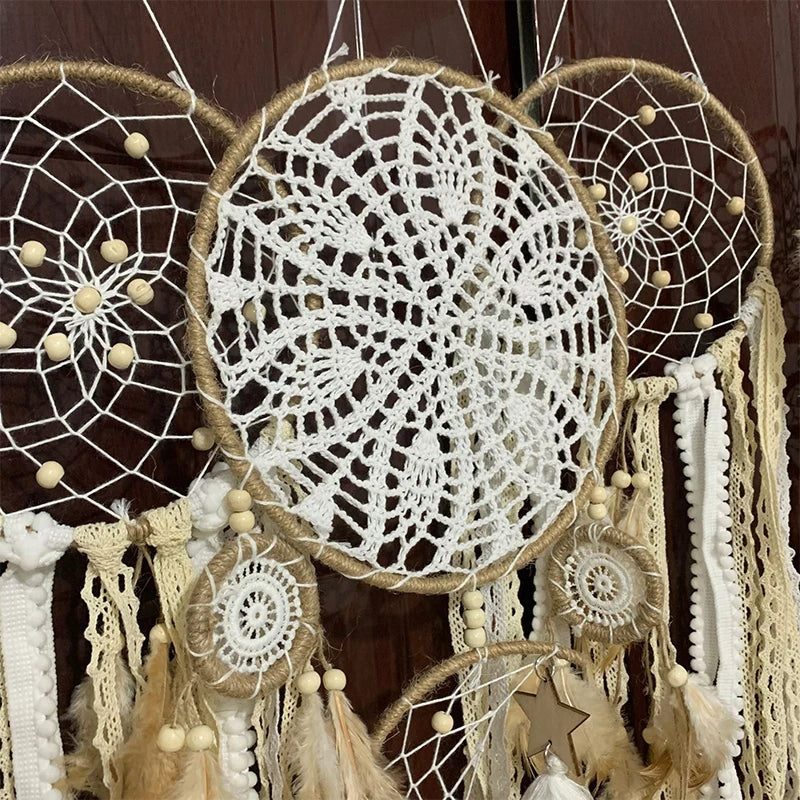 Luna Boho Dreamcatcher Wall Decor Set – 5-Piece Handmade Macramé Moon Design