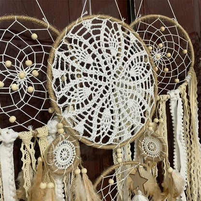 Luna Boho Dreamcatcher Wall Decor Set – 5-Piece Handmade Macramé Moon Design