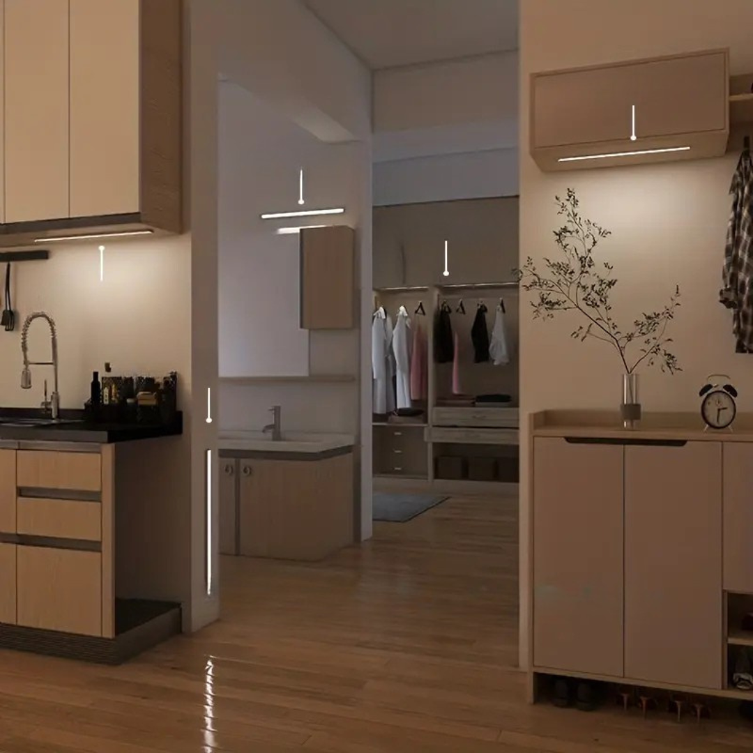 USB Rechargeable LED Light Strip with Motion Sensor – Wireless & Dimmable Cabinet Lighting