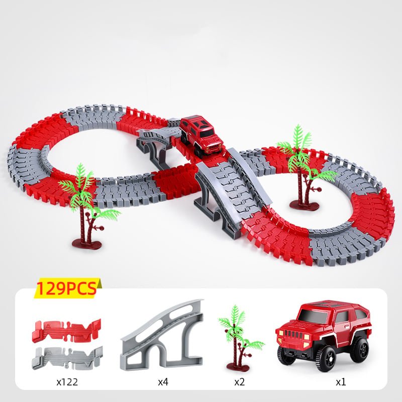 SpeedFlex Track – Flexible Glow-in-the-Dark Racing Track with LED Cars