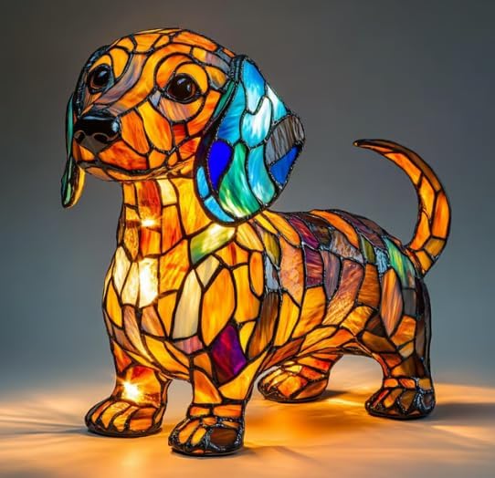 GlowPaw Dog Tribute Lamp – Handmade Acrylic Night Light for Dog Lovers (USB Powered)