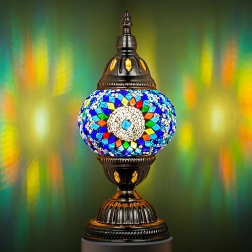 Marrakech Turkish Table Lamp – Handcrafted Mosaic Glass with Bronze Base