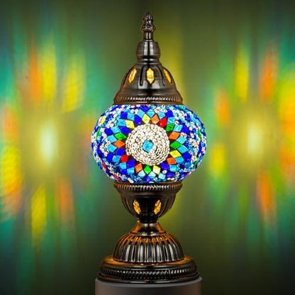 Marrakech Turkish Table Lamp – Handcrafted Mosaic Glass with Bronze Base