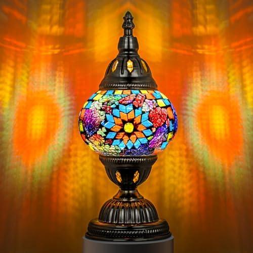 Marrakech Turkish Table Lamp – Handcrafted Mosaic Glass with Bronze Base
