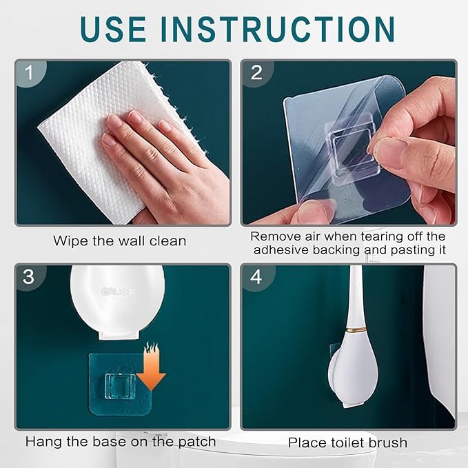 CleanGuard | Hygienic Toilet Brush with Wall Mount