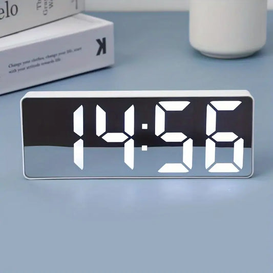 Digital LED Mirror Alarm Clock – Modern Display with Snooze & Adjustable Brightness