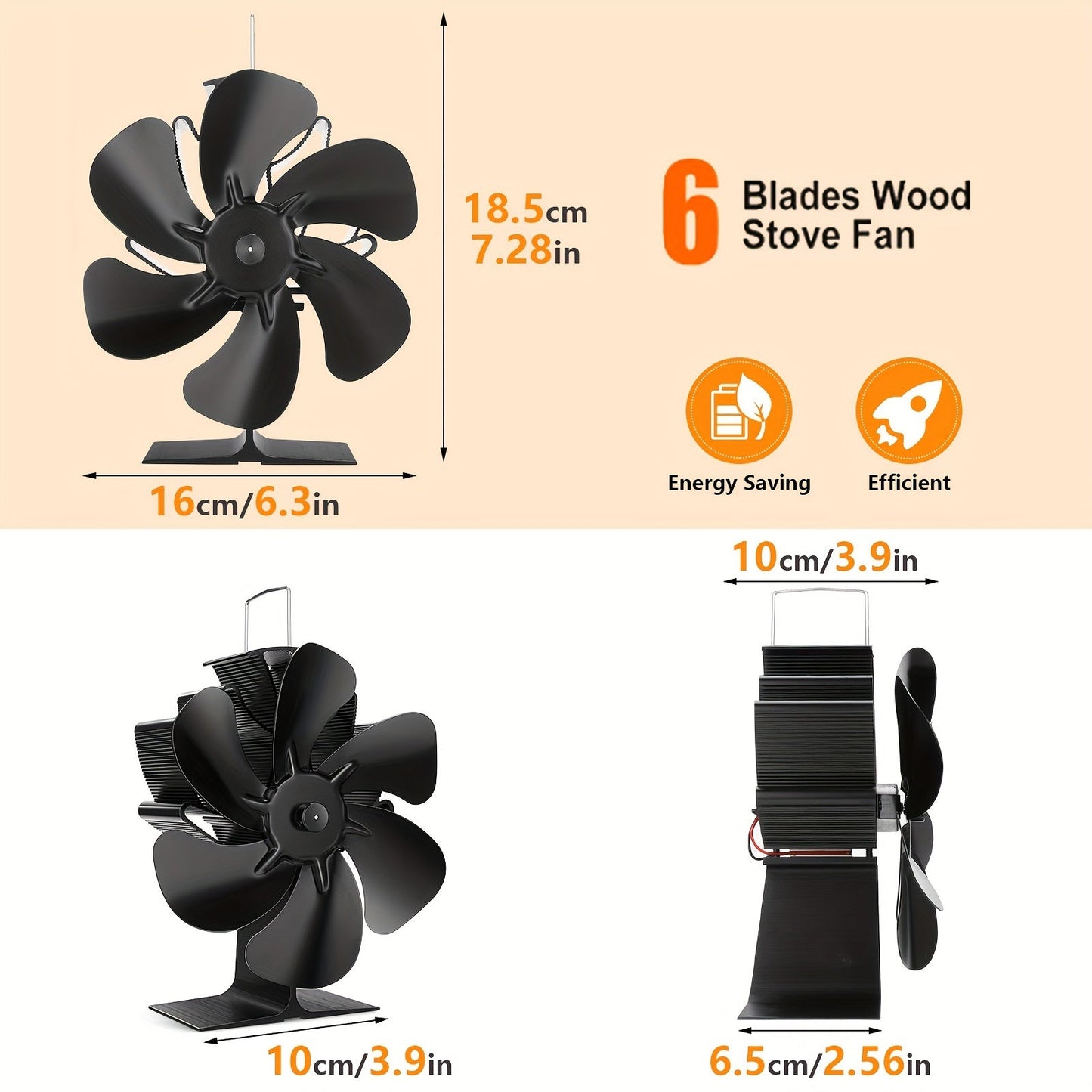 ThermoBreeze | Heat Powered Stove Fan – Silent Operation, No Electricity, Efficient Heat Distribution