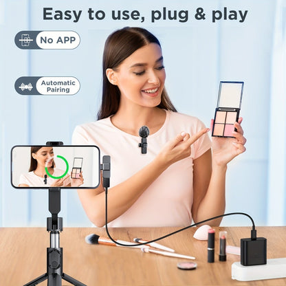 Wireless Lavalier Microphone for Smartphone & Laptop – Clip-On Mic for Vlogging, Streaming & Interviews