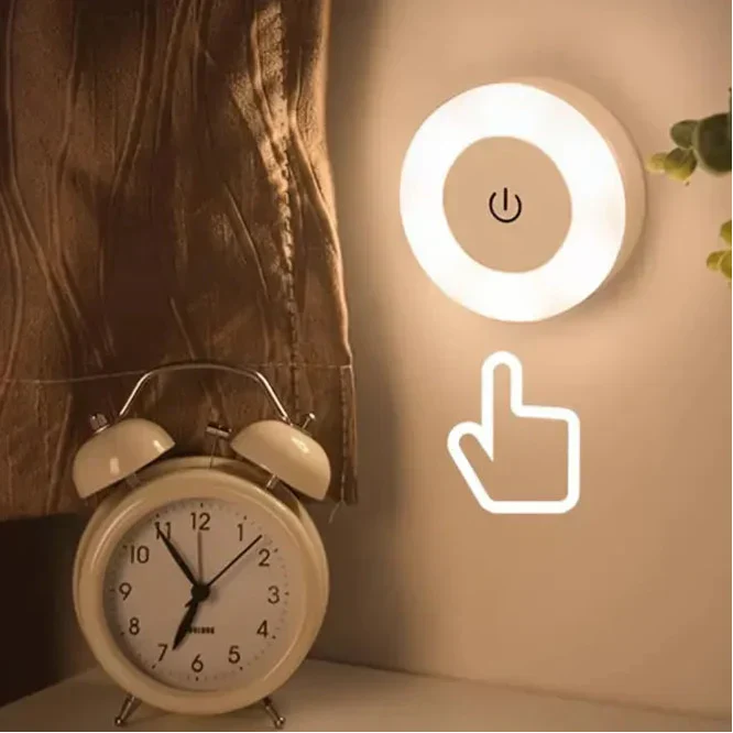 LED Touch Night Lamp – Dimmable Ambient Light with Warm & White Modes