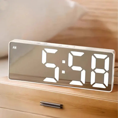 Digital LED Mirror Alarm Clock – Modern Display with Snooze & Adjustable Brightness