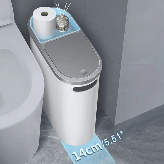 10L Large Capacity Silent Plastic Bathroom Bin | Space-Saving Design, Stylish Household Waste Bin