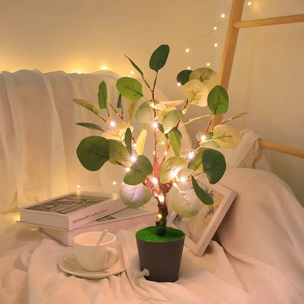 LED Tree Branch Lamp – Warm White Decorative USB Night Light for Bedroom or Living Room