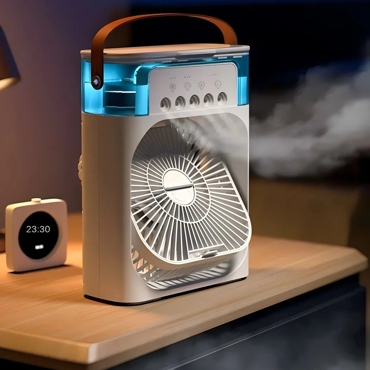 3-in-1 Air Cooler, Humidifier & Fan with LED Light – Portable USB Air Conditioner for Home & Office