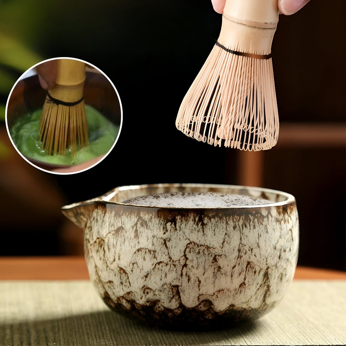 Traditional Matcha Tea Set – 6-Piece Authentic Japanese Matcha Kit – Premium Bamboo & Ceramic
