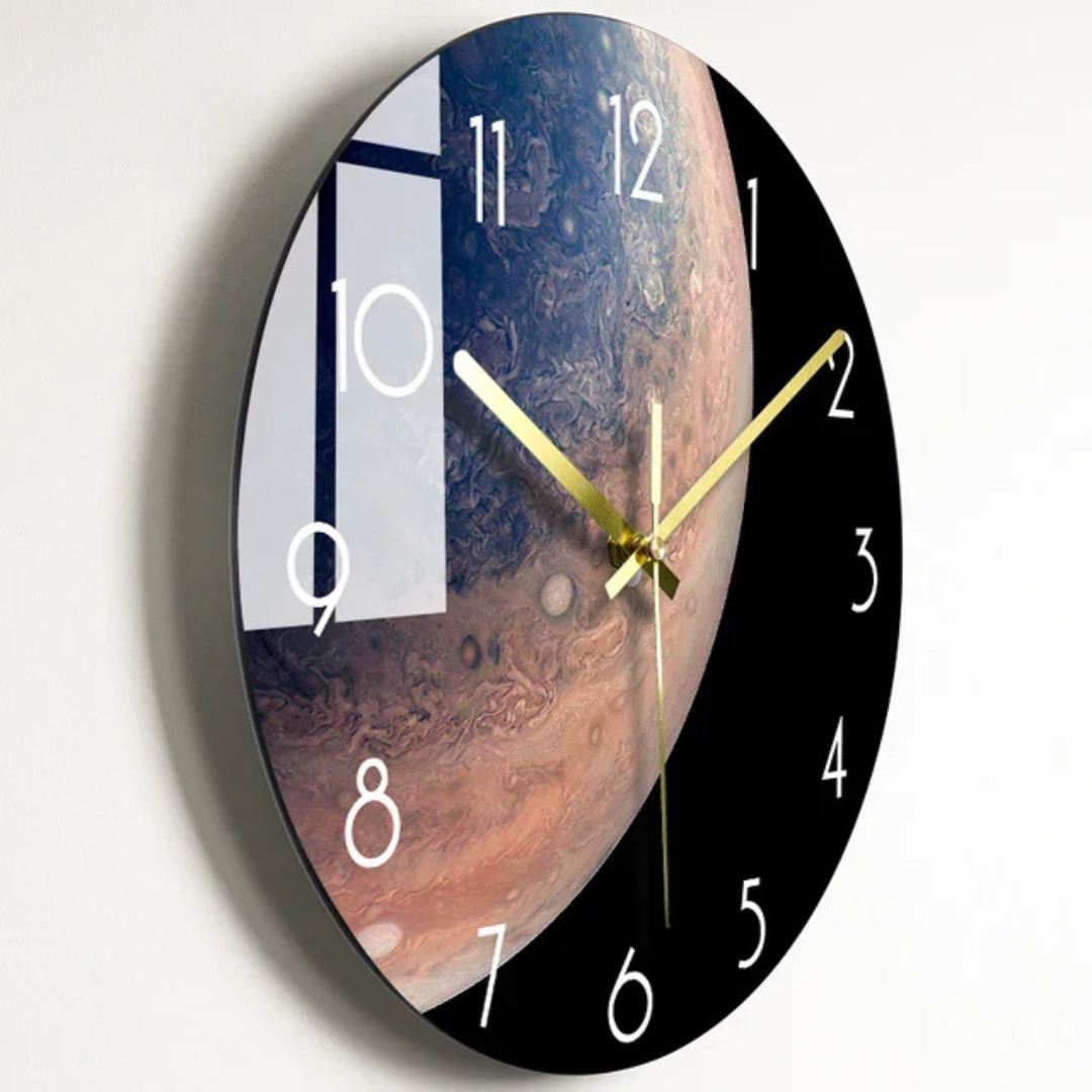 Modern Large Glass Wall Clock – Elegant Minimalist Design for Kitchen & Living Room