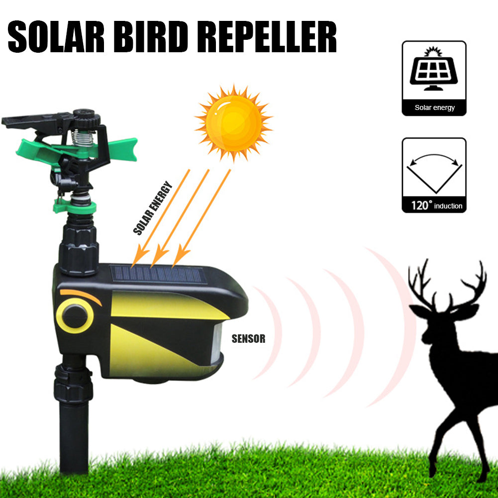 Solar Powered Motion Activated Sprinkler for Deer and Garden Pest Deterrent