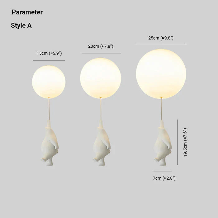 CloudBear Kids Ceiling Light – Bear & Balloon LED Pendant Lamp for Nursery and Bedroom Decor