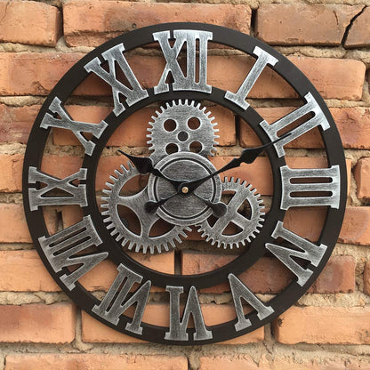 FerroTime Wall Clock – 45cm Retro Industrial Style with Silent Quartz Movement