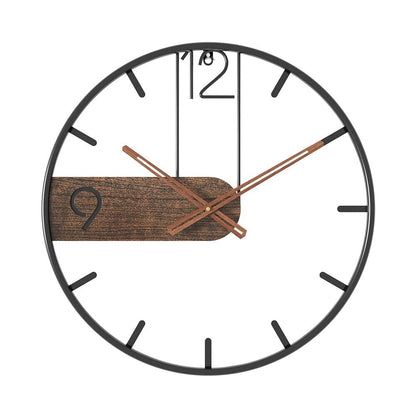 Steel-Walnut Wall Clock | Modern Industrial Design with Walnut Wood