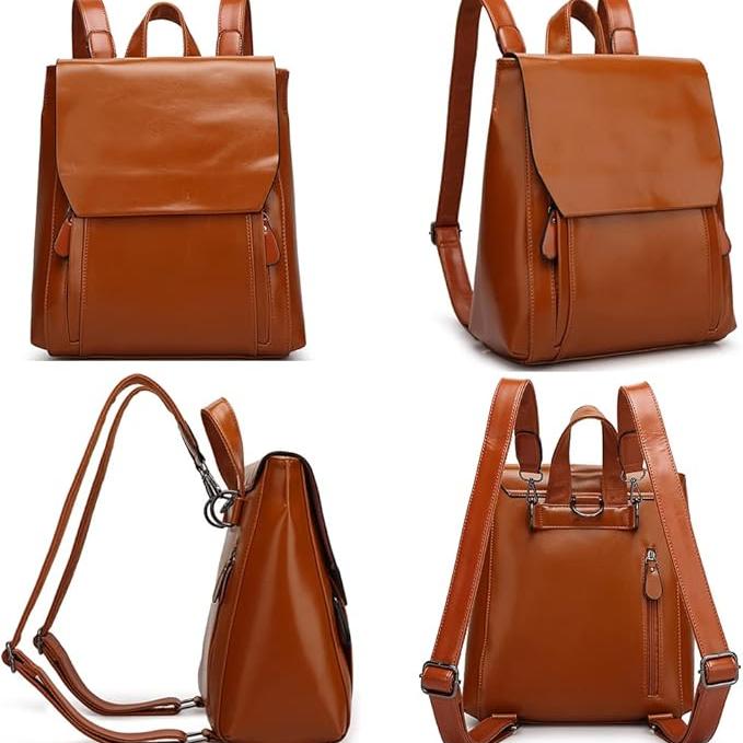 Carmine | Elegant PU Leather Laptop Backpack – Padded & Practical