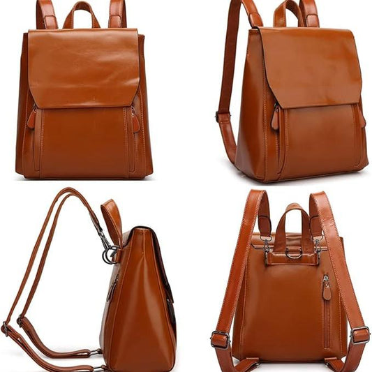 Carmine | Elegant PU Leather Laptop Backpack – Padded & Practical