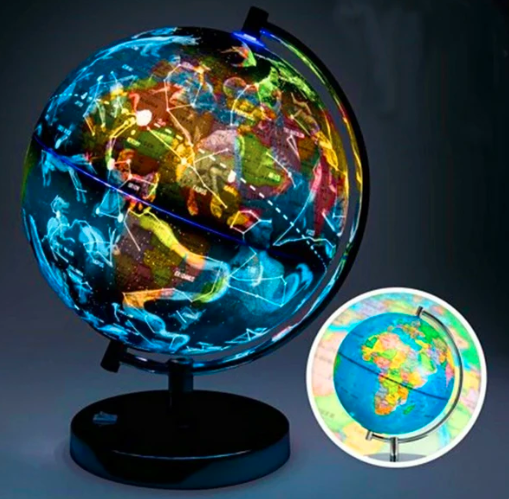 World Globe LED Constellation Map & Floating Night Light – Electromagnetic Levitation Globe