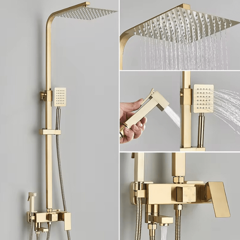 HydraLux Brass Rain Shower Set – 4-in-1 Adjustable Mixer with Luxury Chrome Finish