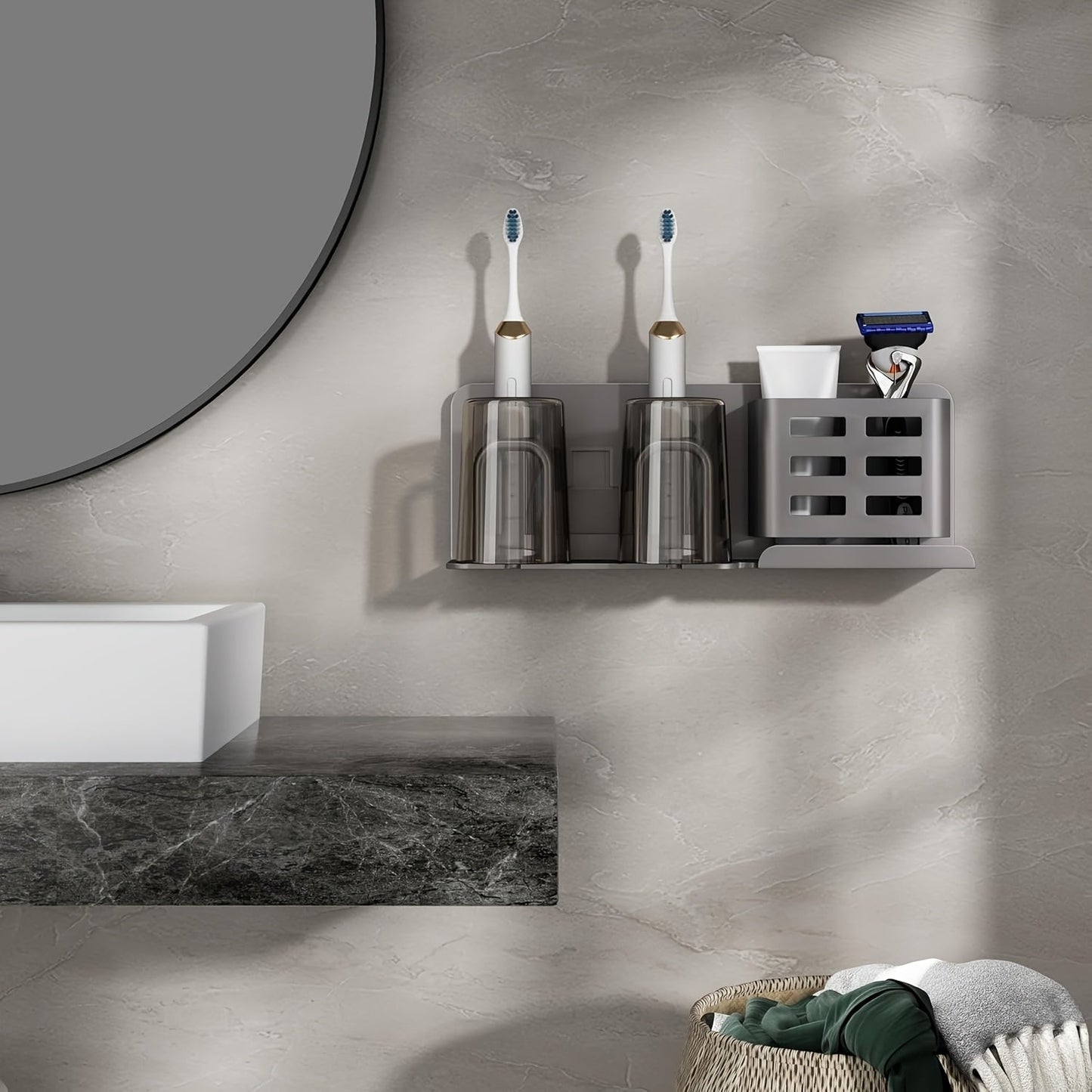 BristleHub Wall-Mounted Electric Toothbrush Holder – Aluminium Bathroom Organiser with Drainage Holes