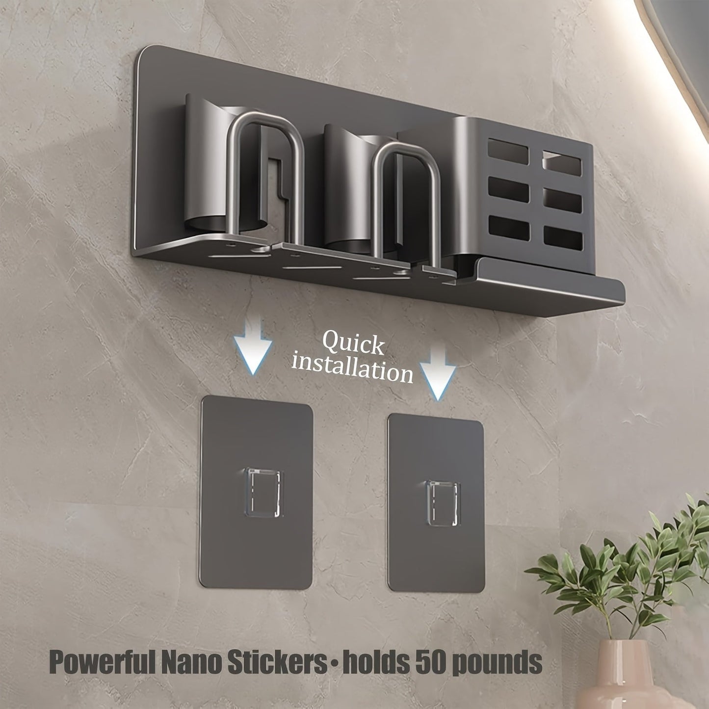 BristleHub Wall-Mounted Electric Toothbrush Holder – Aluminium Bathroom Organiser with Drainage Holes