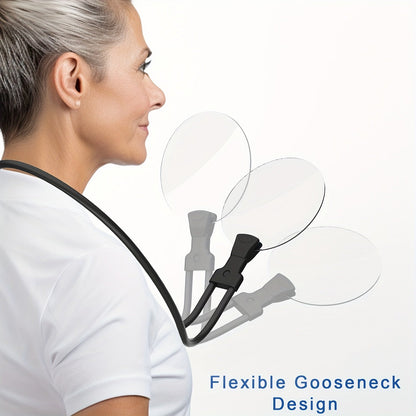 5X Magnifying Glass Pro – Hands-Free Adjustable Neck Magnifier for Reading, Crafts & Seniors