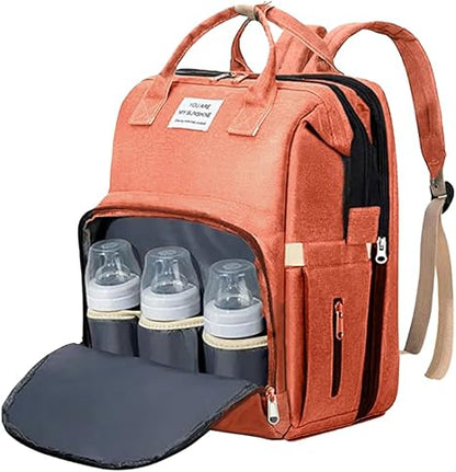 All-in-One Smart Mummy Nappy Bag with Foldable Baby Bed – USB Charging & Waterproof Design