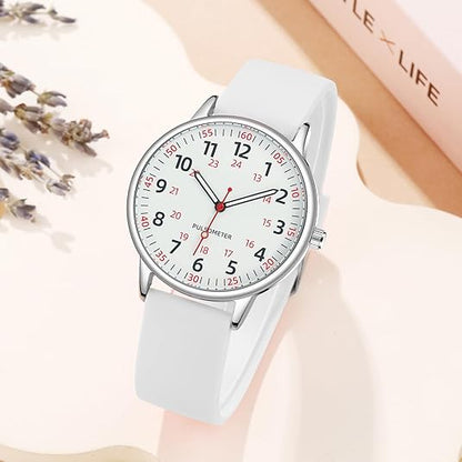 Stylish Women’s Clip-On Watch – Waterproof Silicone Fob Watch in Elegant Colours