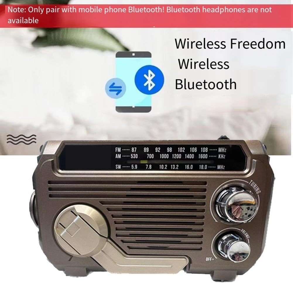 SafeWave Emergency Radio with Built-in Power Bank – Hand Crank, Solar & USB Charging, AM/FM, LED Torch & SOS Alert