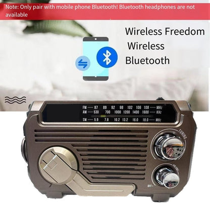 SafeWave Emergency Radio with Built-in Power Bank – Hand Crank, Solar & USB Charging, AM/FM, LED Torch & SOS Alert