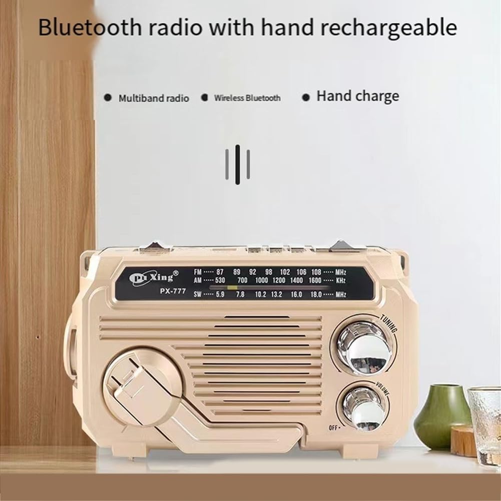 SafeWave Emergency Radio with Built-in Power Bank – Hand Crank, Solar & USB Charging, AM/FM, LED Torch & SOS Alert